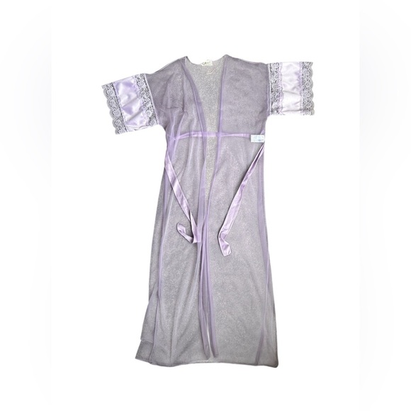 Shannon Lee NWOT Vintage Lavender Lace Sexy  Cover Up Vintage size Large - Picture 4 of 10